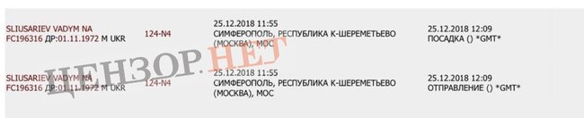 Коли запровадять санкції і депортують члена політради Слуги народу Вадима Слюсарєва, який десятки разів порушував режим санкцій і незаконно літав до Криму через Москву? ДАНІ БАЗИ АВІАКВИТКІВ РФ 02