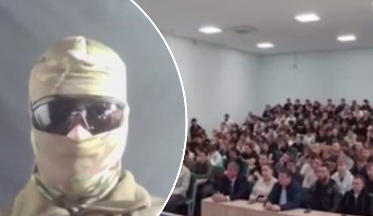 "Если вы пойдете на войну, мне придется вас убить": украинский военный сорвал вербовку студентов. ВИДЕО