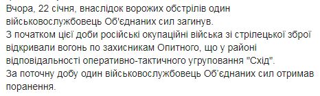 Один украинский воин погиб, один - ранен. За минувшие сутки - 6 вражеских обстрелов, - штаб ОС 02 Один украинский воин погиб, один - ранен. За минувшие сутки - 6 вражеских обстрелов, - штаб ОС 02