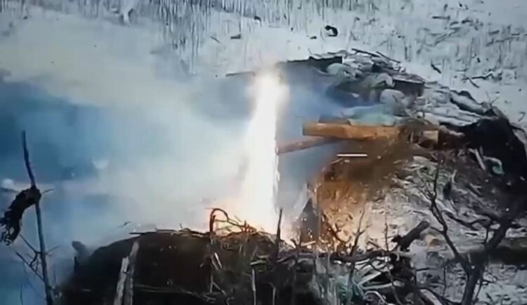 Ukrainian "dragon" drone burns out enemy dugout. VIDEO