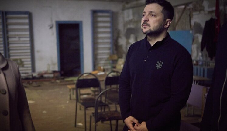 Zelenskyy visits Yahidne village in Chernihiv region, where Russians kept people in basement of school. VIDEO+PHOTOS