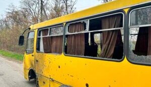 Russian troops attacked minibus with passengers with drone in Zaporizhzhia region. PHOTO