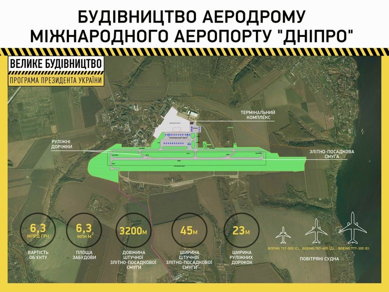 В аеропорту Дніпра стартувало будівництво нової злітно-посадкової смуги, - ОДА 04