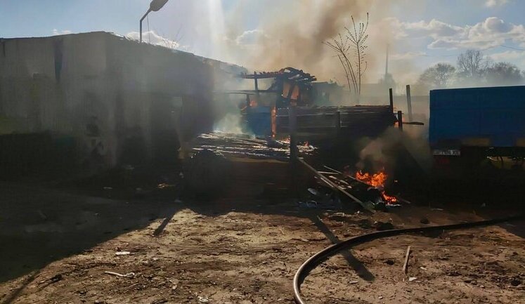 Occupiers struck enterprise in Chernihiv region with drones: fire broke out. PHOTOS