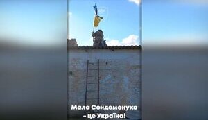 Warriors of 61st brigade raised state flag in liberated village of Mala Seidemenukha in Kherson region. ВIДЕО