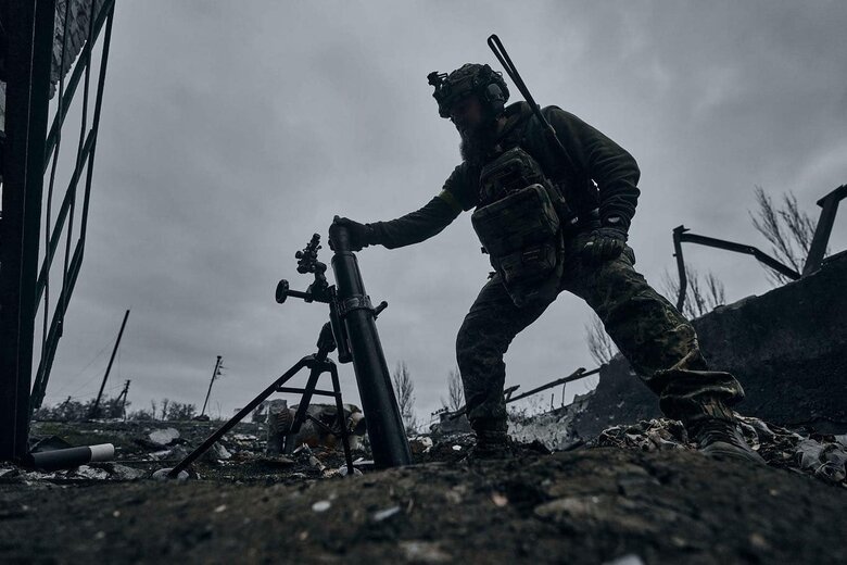 Боевая работа украинских минометчиков 03