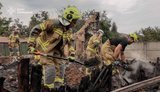 Rescue work continues in Vyshneve after Russian strike