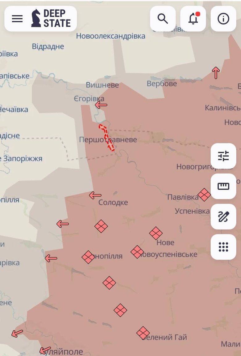 DeepState: РФ оккупировала Злагоду в Днепропетровской области