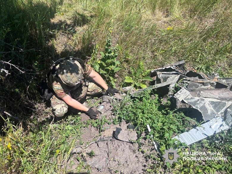 На Чернігівщині вибухотехніки знищили бойову частину збитого російського безпілотника