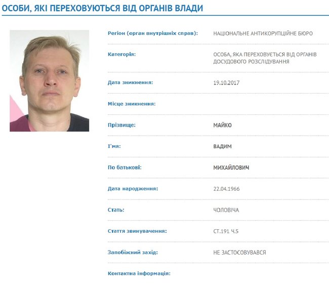 НАБУ объявило в розыск учредителя скандальной Трейд Коммодити 01