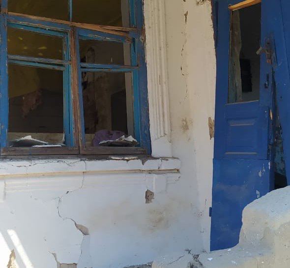 Ruscists attacked gymnasium in Bilozerka, Kherson Region 04