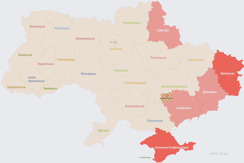 У низці областей України оголошували повітряну тривогу 01