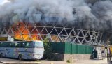 Атака БпЛА на Київ: горить модерністський ринок-шайба біля вокзалу