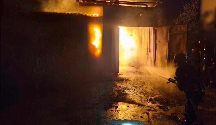 Russian forces attacked Zhytomyr region with drones: factory was on fire. PHOTO