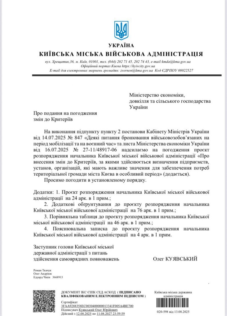 листування КМДА з КМВА