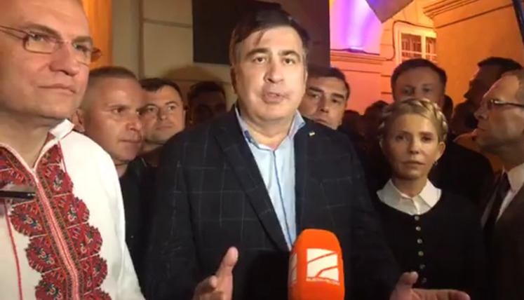 Saakashvili met his supporters in Lviv. VIDEO
