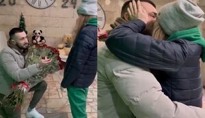 Из плена под венец: девушке-морпеху, вернувшейся вчера домой после обмена, любимый сделал предложение. ВИДЕО
