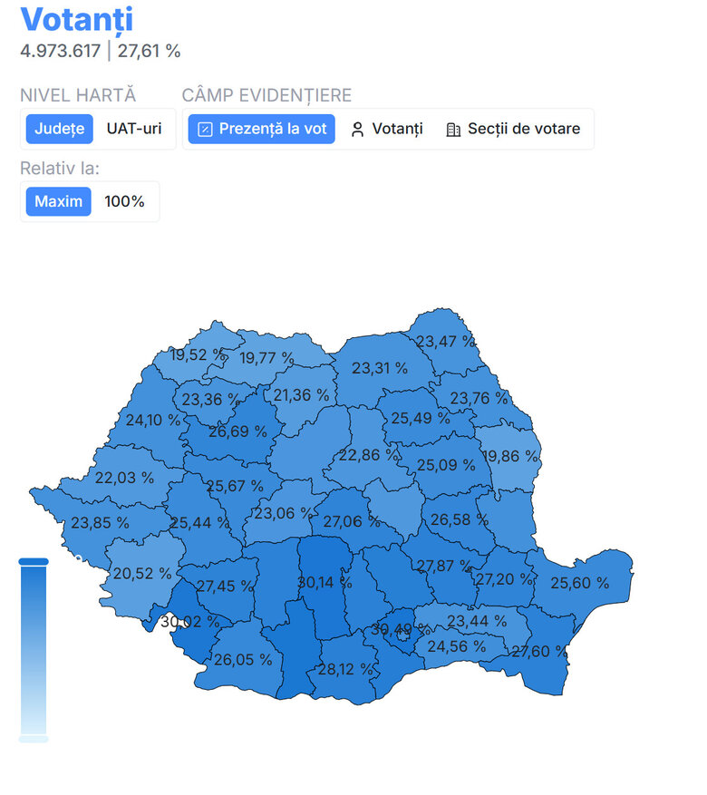 Явка на виборах у Румунії