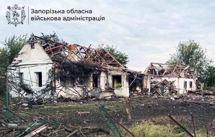 Zaporizhzhia region after shelling