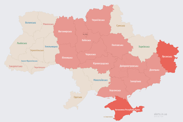 There is alert in Kyiv and number of regions. Air Force warned about launch of cruise missiles from eastern direction 01