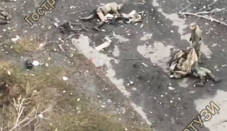 Окупант нишпорить серед тіл побратимів загарбників: кадри знищених військових РФ на Покровському напрямку. ВIДЕО