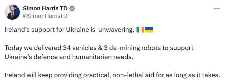 Ireland to supply Ukraine with demining robots