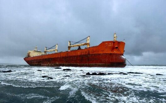 Chinese tanker with fuel oil and diesel runs aground off Sakhalin. PHOTO