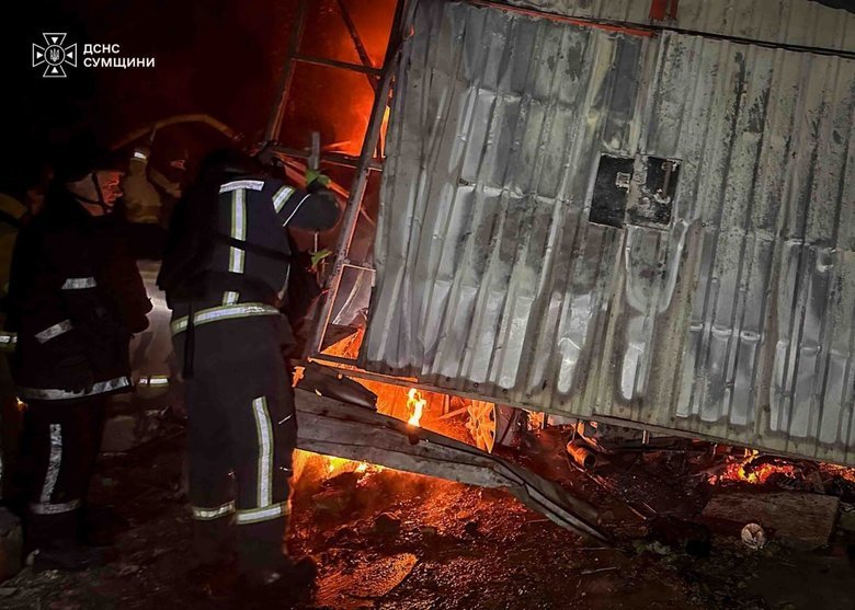 Shelling of warehouses in the Boryspil district