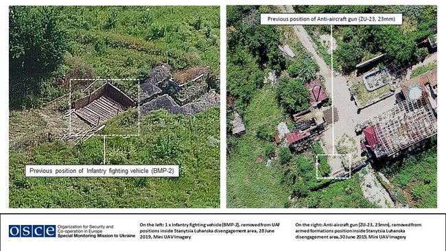OSCE: No weapons on both sides of contact line near Stanytsia Luhanska 01