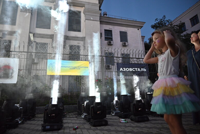 A rally was held near Russian Embassy in honor of one-year anniversary of Russian terrorist attack in Olenivka 05