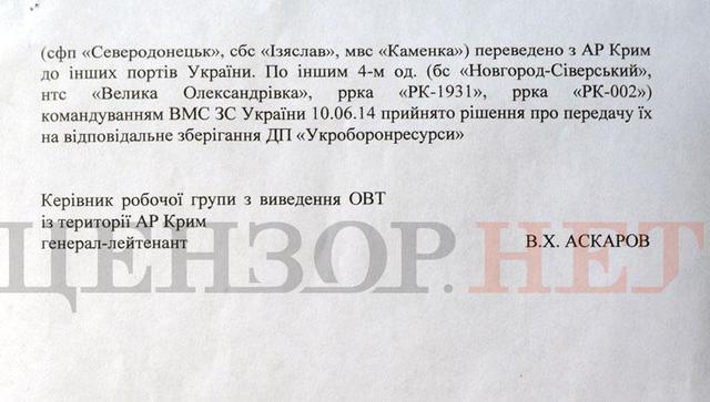 крым сенченко документы вооружение