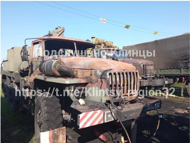 Powerful explosions thundered in Russian Klintsy: Burning military unit 03