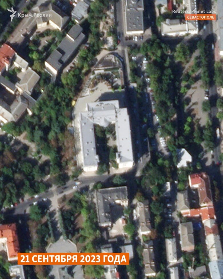 З’явилися перші супутникові знімки після удару по штабу Чорноморського флоту РФ 03