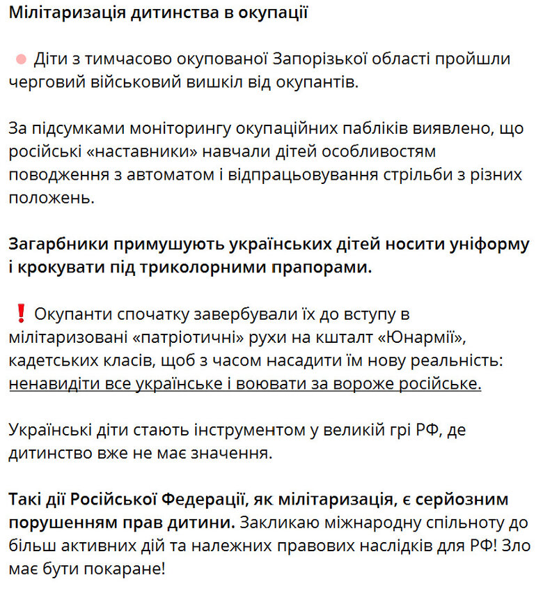 Омбудсмен Дмитро Лубінець про мілітаризацію росіянами українських дітей
