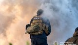В результате повторного удара по Киеву ранен спасатель Владимир Сковородка - спортсмен, установивший рекорд Украины, - Выговский. ФОТОрепортаж