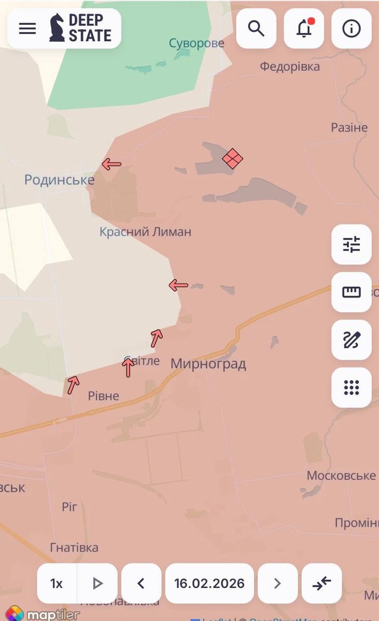 Карта DeepState: оккупанты давят в Мирнограде