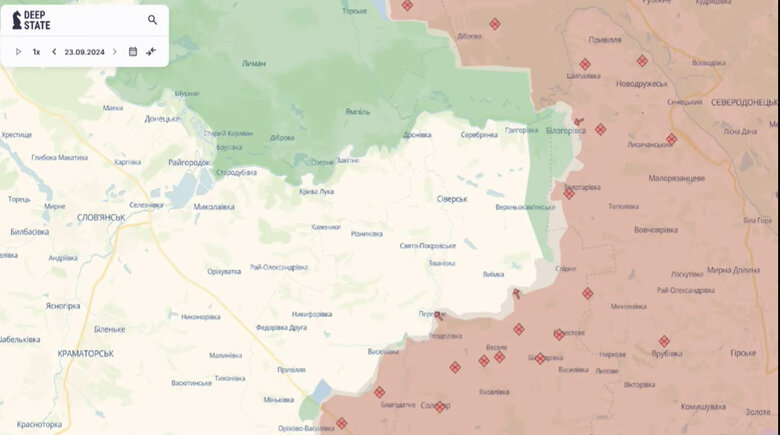 Обстановка в районі Сіверська