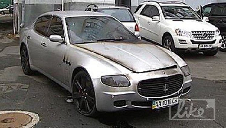 Сгорел "Мазерати" форварда сборной Украины Милевского. ФОТО