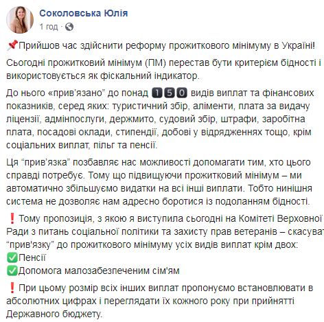 Пришло время осуществить реформу прожиточного минимума, - Соколовская 04