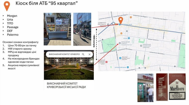 Журналісти знайшли десятки точок з нелегальними сигаретами у Кривому Розі