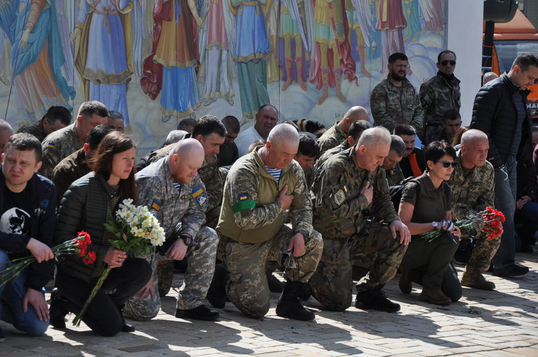 Farewell to cyborg paratrooper of 95th Brigade Ruslan Borovik, who died in battles with Russian occupiers in east, said goodbye in Kyiv 14