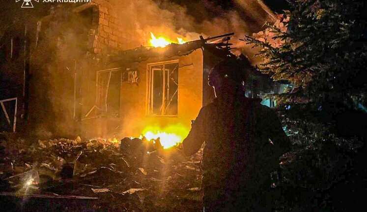 Massive Russian drone attack on Kharkiv region: three districts hit, civilian infrastructure and power lines damaged. PHOTOS