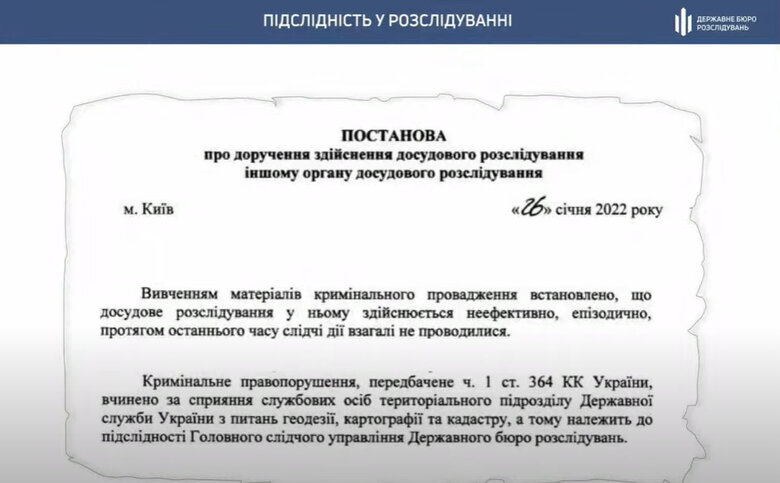 Постанова про доручення розслідування іншому органу