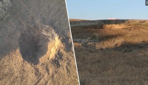 Кратер після падіння крилатої ракети Х-101 у Польщі