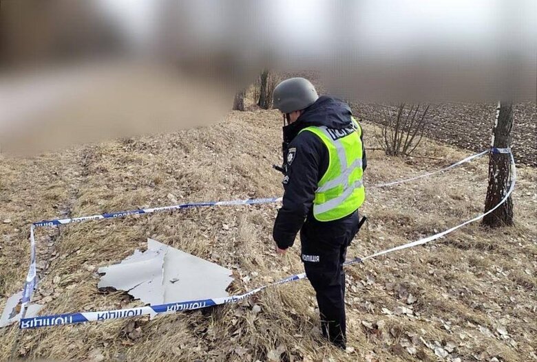 Уламки збитих російських безпілотників виявлені на Київщині, - Нацполіція 01