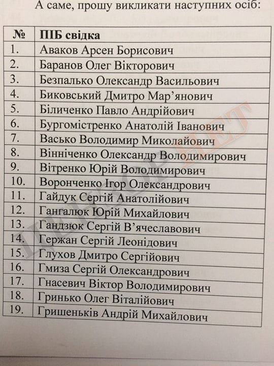Prosecution witnesses in case against Yanukovychs high treason will include top officials like Avakov, Turchynov, Chubarov, and 140 others 01 Prosecution witnesses in case against Yanukovychs high treason will include top officials like Avakov, Turchynov, Chubarov, and 140 others 01