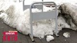 В Киеве под грудой снега "гниют" велопарковки за 40 тысяч гривен. ФОТОрепортаж