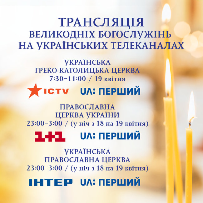 До переліку каналів, які транслюватимуть Великодні богослужіння, внесено зміни, - ОП 02