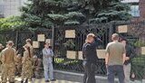 The Magamedrasulov’s case People in military uniform outside the court