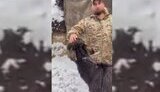 Russian soldier on the front line boasts about his donkey